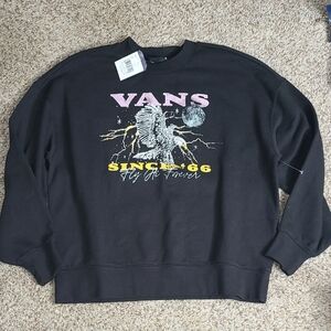 Vans Black Crewneck Sweater with Eagle Graphic